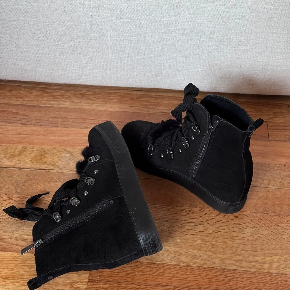 J/Slides NYC leather and faux fur boots Size 8.5‎ M - Picture 3 of 6